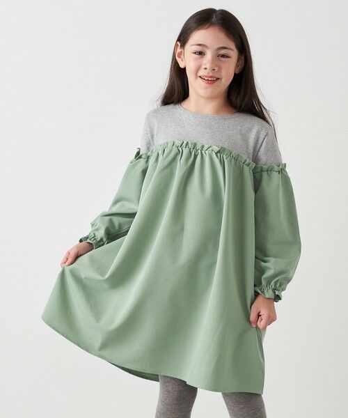 SHIPS / シップス ロング・マキシ丈ワンピース | SHIPS any:〈洗濯機可能〉ボーダー/ソリッド 切り替え ワンピース<KIDS> | 詳細10