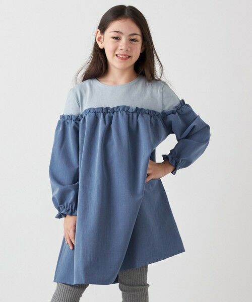 SHIPS / シップス ロング・マキシ丈ワンピース | SHIPS any:〈洗濯機可能〉ボーダー/ソリッド 切り替え ワンピース<KIDS> | 詳細17