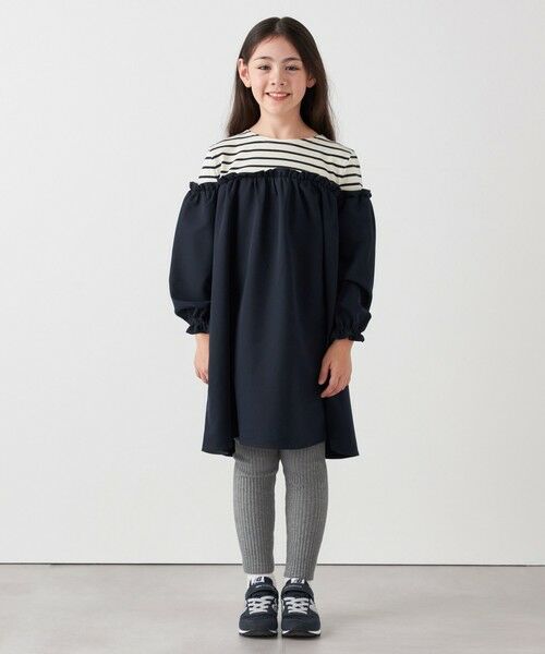 SHIPS / シップス ロング・マキシ丈ワンピース | SHIPS any:〈洗濯機可能〉ボーダー/ソリッド 切り替え ワンピース<KIDS> | 詳細29