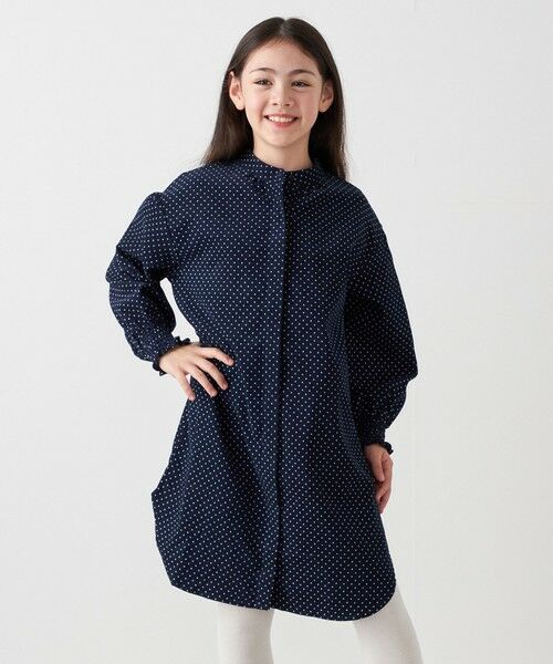 SHIPS / シップス ロング・マキシ丈ワンピース | SHIPS any:〈洗濯機可能〉ウォーム ネル/コーデュロイ シャツ ワンピース <KIDS>(ブルー)