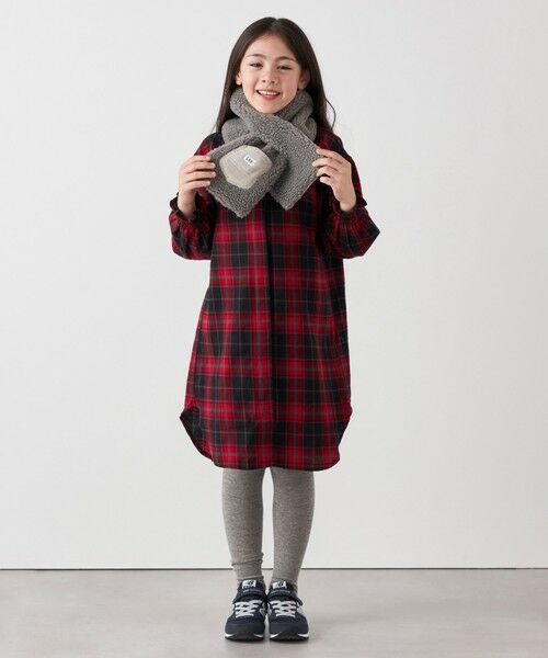 SHIPS / シップス マフラー・ショール・スヌード・ストール | Lee:〈手洗い可能〉ボア キルティング リバーシブル ポケット マフラー <KIDS> | 詳細1