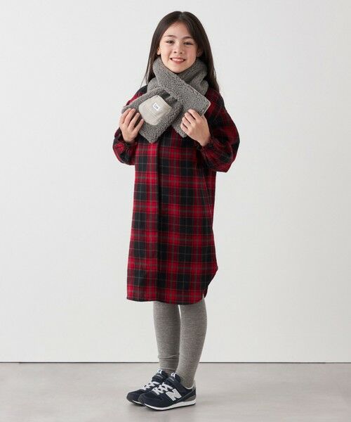 SHIPS / シップス マフラー・ショール・スヌード・ストール | Lee:〈手洗い可能〉ボア キルティング リバーシブル ポケット マフラー <KIDS> | 詳細2