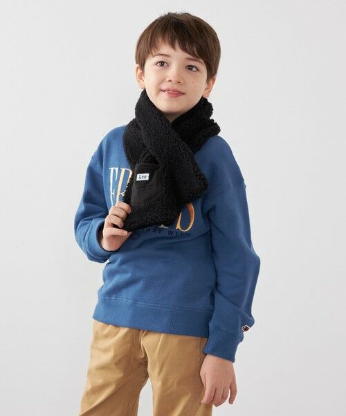 SHIPS / シップス マフラー・ショール・スヌード・ストール | Lee:〈手洗い可能〉ボア キルティング リバーシブル ポケット マフラー <KIDS> | 詳細10