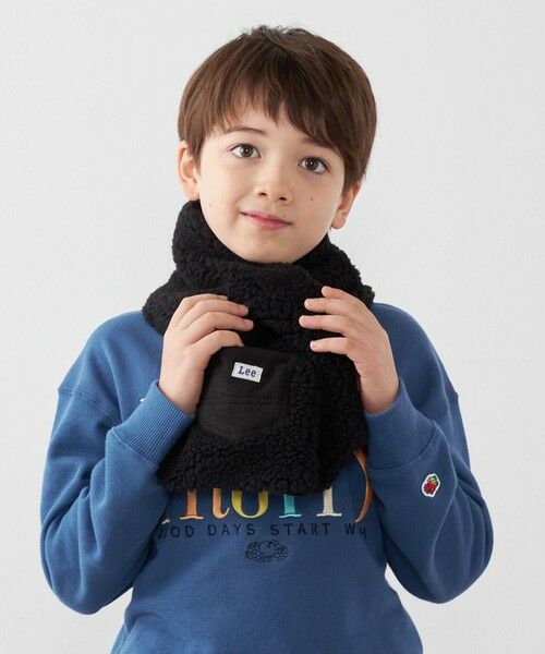 SHIPS / シップス マフラー・ショール・スヌード・ストール | Lee:〈手洗い可能〉ボア キルティング リバーシブル ポケット マフラー <KIDS> | 詳細12