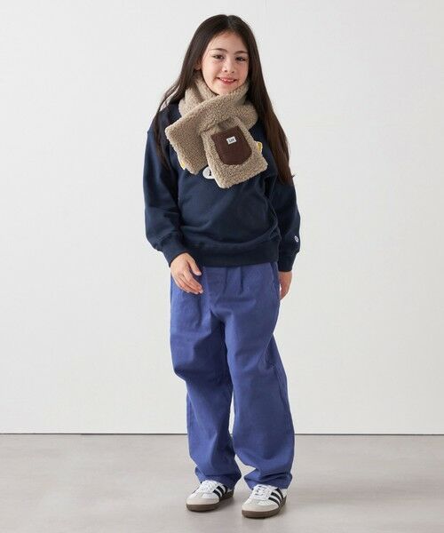 SHIPS / シップス マフラー・ショール・スヌード・ストール | Lee:〈手洗い可能〉ボア キルティング リバーシブル ポケット マフラー <KIDS> | 詳細15