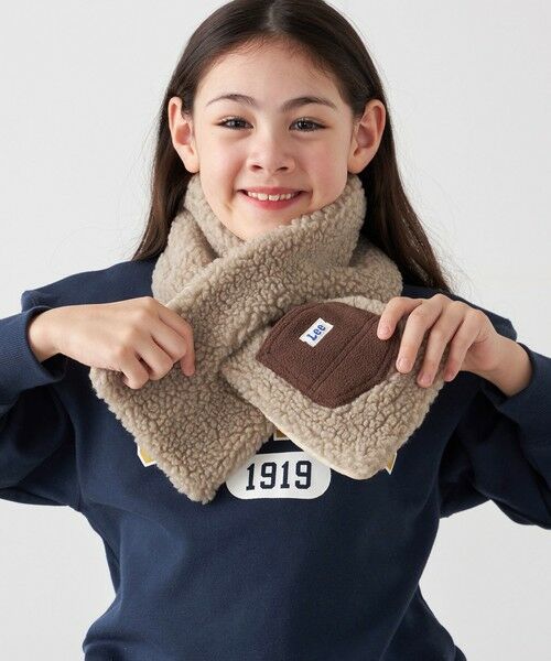 SHIPS / シップス マフラー・ショール・スヌード・ストール | Lee:〈手洗い可能〉ボア キルティング リバーシブル ポケット マフラー <KIDS> | 詳細17