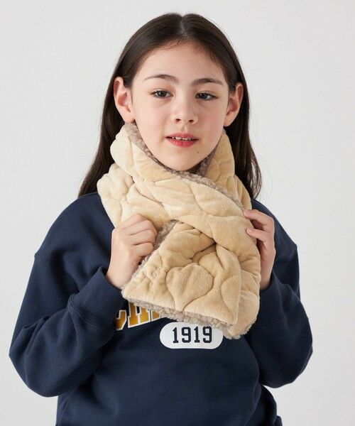 SHIPS / シップス マフラー・ショール・スヌード・ストール | Lee:〈手洗い可能〉ボア キルティング リバーシブル ポケット マフラー <KIDS> | 詳細18