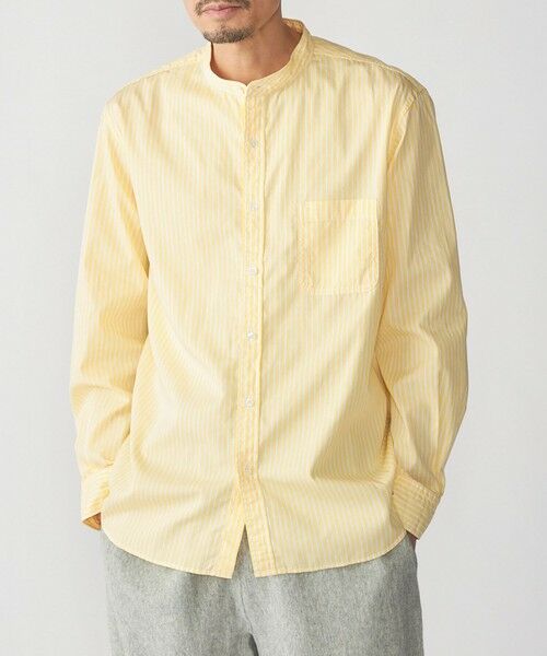SHIPS / シップス シャツ・ブラウス | SHIPS: バンドカラー ブロード シャツ ロングスリーブ（イエロー）