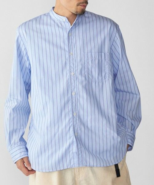 SHIPS / シップス シャツ・ブラウス | SHIPS: バンドカラー ブロード シャツ ロングスリーブ（ブルー系）
