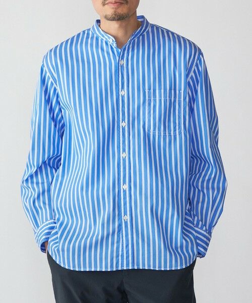 SHIPS / シップス シャツ・ブラウス | SHIPS: バンドカラー ブロード シャツ ロングスリーブ（ロイヤルブルー）