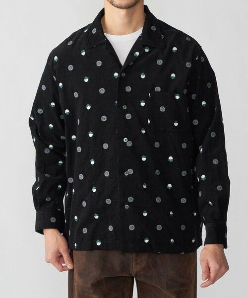 SHIPS / シップス シャツ・ブラウス | BENCH MARKING SHIRT: 刺繍シャツ（ブラック）