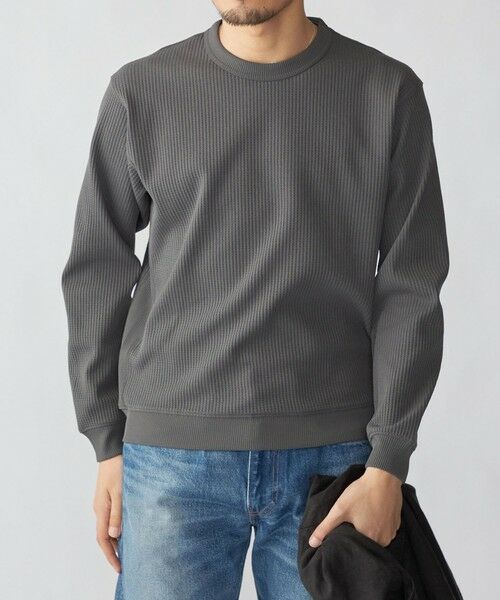 SHIPS / シップス Tシャツ | SHIPS:  〈軽量/UVカット〉SPEEDRY(R) ワッフル ロングスリーブ（グレー）