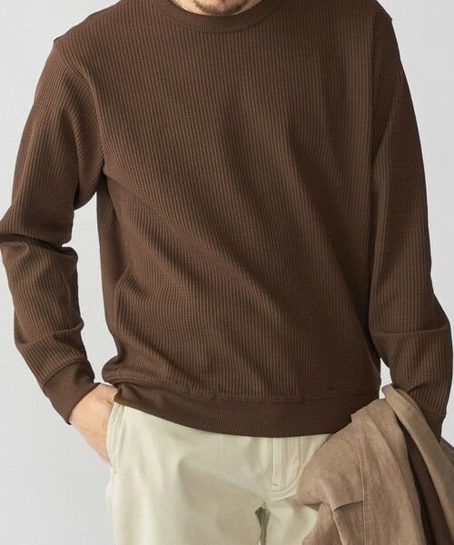 SHIPS / シップス Tシャツ | SHIPS:  〈軽量/UVカット〉SPEEDRY(R) ワッフル ロングスリーブ（ブラウン）