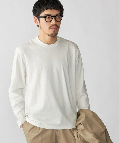 SHIPS / シップス Tシャツ | 【WEB限定】SHIPS:〈手洗い可能/抗菌/防臭〉シルケット ビズ クルーネック ロングスリーブ（ホワイト）
