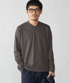 SHIPS / シップス Tシャツ | 【WEB限定】SHIPS:〈手洗い可能/抗菌/防臭〉シルケット ビズ Vネック ロングスリーブ