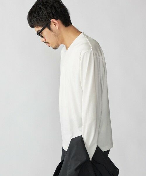 SHIPS / シップス Tシャツ | 【WEB限定】SHIPS:〈手洗い可能/抗菌/防臭〉シルケット ビズ Vネック ロングスリーブ | 詳細9