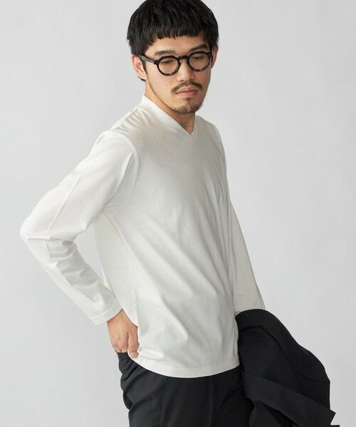 SHIPS / シップス Tシャツ | 【WEB限定】SHIPS:〈手洗い可能/抗菌/防臭〉シルケット ビズ Vネック ロングスリーブ | 詳細13
