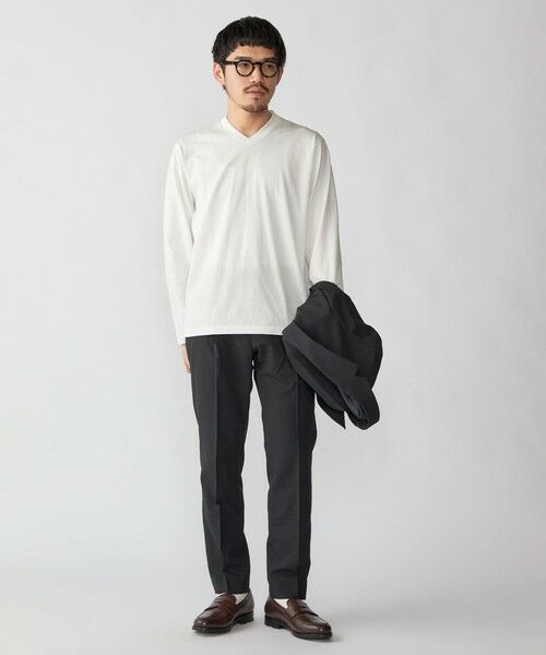 SHIPS / シップス Tシャツ | 【WEB限定】SHIPS:〈手洗い可能/抗菌/防臭〉シルケット ビズ Vネック ロングスリーブ | 詳細1