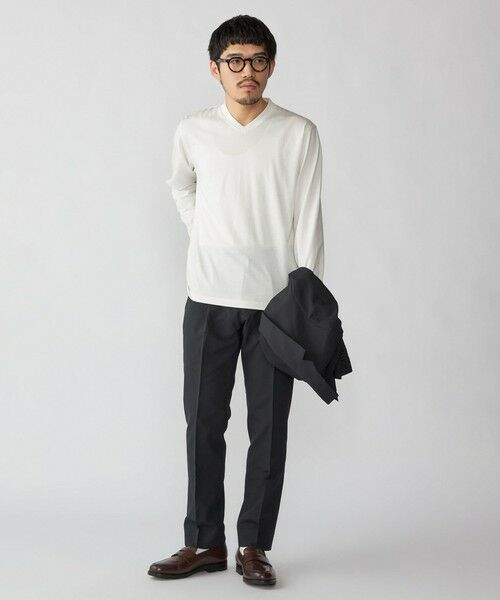 SHIPS / シップス Tシャツ | 【WEB限定】SHIPS:〈手洗い可能/抗菌/防臭〉シルケット ビズ Vネック ロングスリーブ | 詳細7