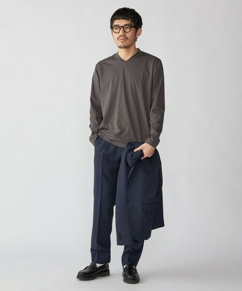 SHIPS / シップス Tシャツ | 【WEB限定】SHIPS:〈手洗い可能/抗菌/防臭〉シルケット ビズ Vネック ロングスリーブ | 詳細21