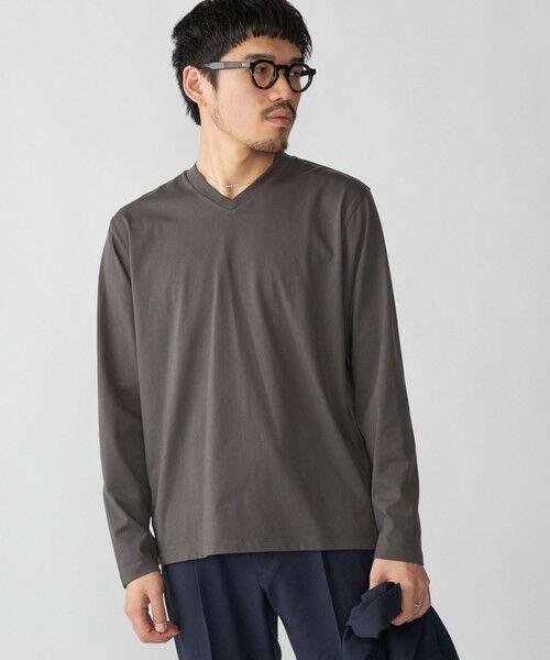 SHIPS / シップス Tシャツ | 【WEB限定】SHIPS:〈手洗い可能/抗菌/防臭〉シルケット ビズ Vネック ロングスリーブ | 詳細22