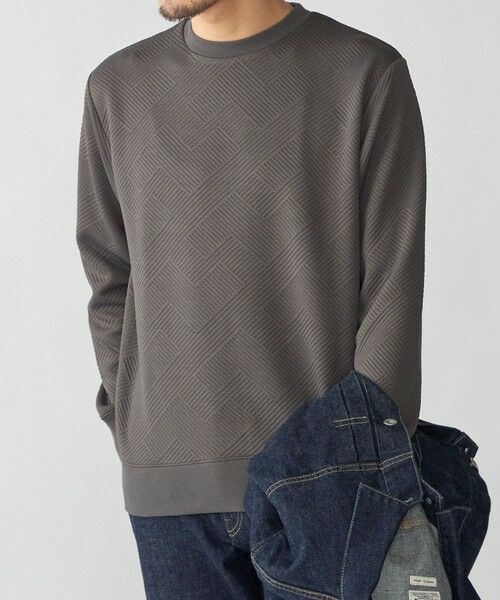 SHIPS / シップス Tシャツ | SHIPS: 膨れジャカード ロングスリーブ（ダークグレー）