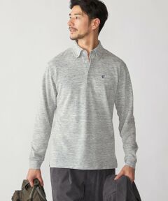 【WEB限定】SHIPS: リネンミックス カラーネップ ボタンダウン ロングスリーブ ポロシャツ