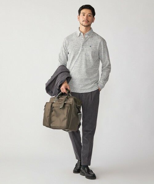 SHIPS / シップス ポロシャツ | 【WEB限定】SHIPS: リネンミックス カラーネップ ボタンダウン ロングスリーブ ポロシャツ | 詳細1