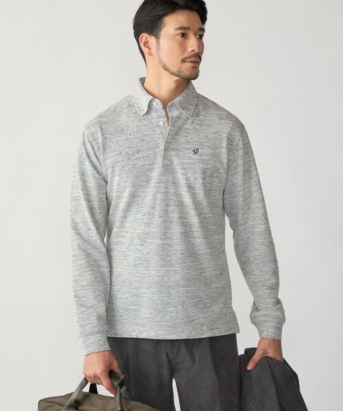 SHIPS / シップス ポロシャツ | 【WEB限定】SHIPS: リネンミックス カラーネップ ボタンダウン ロングスリーブ ポロシャツ | 詳細2