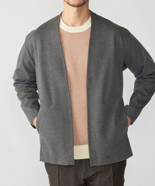 SHIPS / シップス カーディガン・ボレロ | SHIPS: 〈セットアップ対応〉ジャカード ノーカラー カーディガン（グレー）