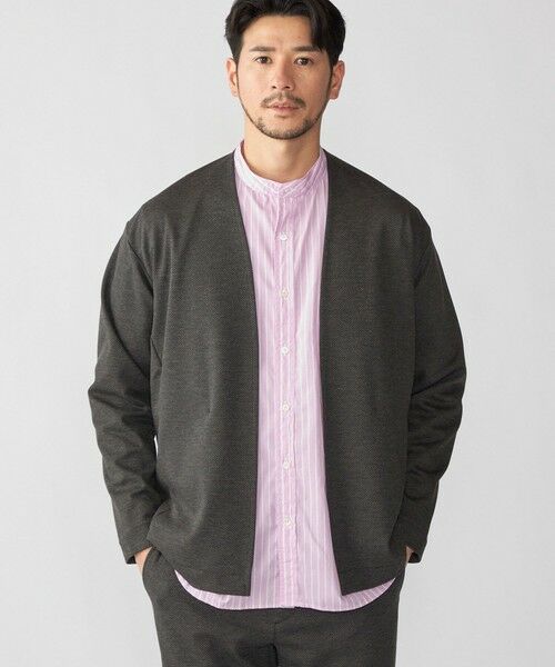 SHIPS / シップス カーディガン・ボレロ | SHIPS: 〈セットアップ対応〉ジャカード ノーカラー カーディガン | 詳細6