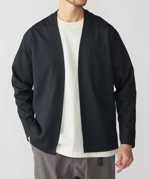 SHIPS / シップス カーディガン・ボレロ | SHIPS: 〈セットアップ対応〉ジャカード ノーカラー カーディガン（ネイビー）