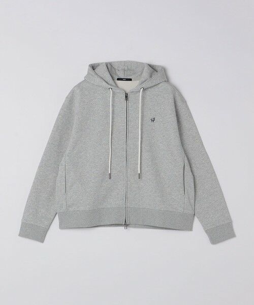 SHIPS / シップス パーカー | 【WEB限定】SHIPS: クロップド ワイド ワンポイント ロゴ ジップアップ フーディー（グレー）