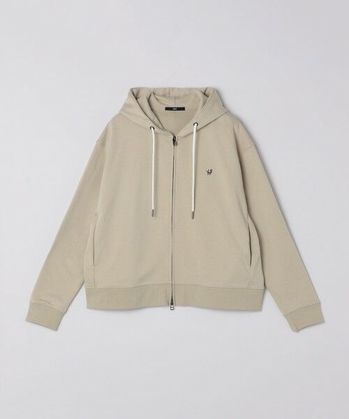 SHIPS / シップス パーカー | 【WEB限定】SHIPS: クロップド ワイド ワンポイント ロゴ ジップアップ フーディー（ベージュ）