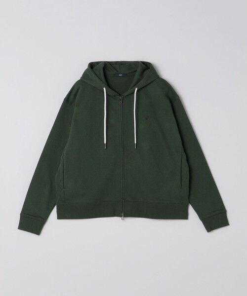 SHIPS / シップス パーカー | 【WEB限定】SHIPS: クロップド ワイド ワンポイント ロゴ ジップアップ フーディー（オリーブ）