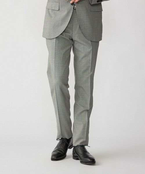 SHIPS / シップス スラックス・ドレスパンツ | SHIPS:〈FUNCTION/洗濯機可能〉ウォッシャブル ハウンドトゥース スラックス(セットアップ対応)(ブラック)