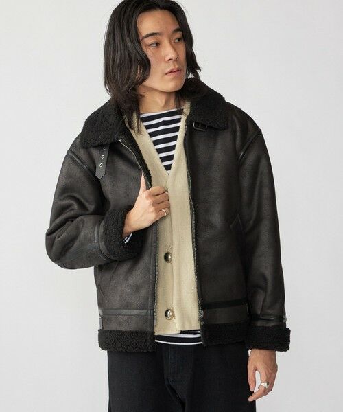 SHIPS / シップス その他アウター | BENCH MARKING SHIRTS: フェイク ムートン B3 ブルゾン | 詳細2
