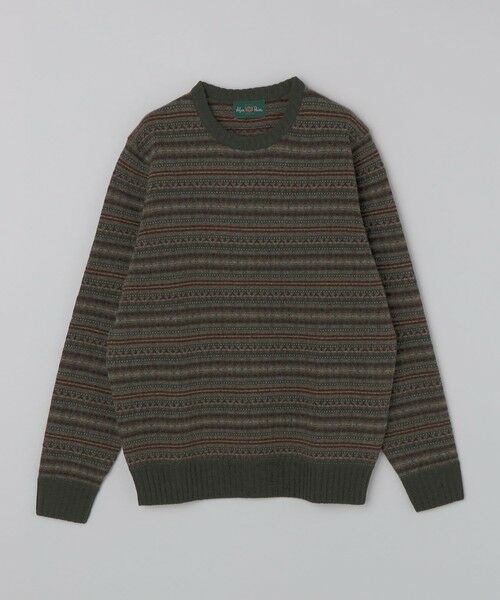 SHIPS / シップス ニット・セーター | ALANPAINE: 〈手洗い可能〉7ゲージ フェアアイル クルーネック ニット（ブラウン）