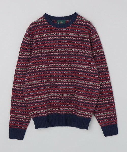 SHIPS / シップス ニット・セーター | ALANPAINE: 〈手洗い可能〉7ゲージ フェアアイル クルーネック ニット（レッド）