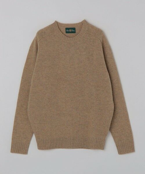 SHIPS / シップス ニット・セーター | ALANPAINE: 〈手洗い可能〉5ゲージ サドル クルーネック ニット（カーキ）