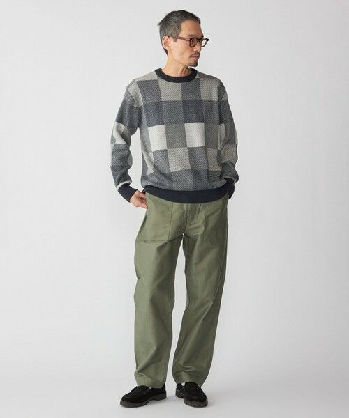 SHIPS / シップス ニット・セーター | SHIPS: 〈洗濯機可能〉チェック コットンカシミヤ クルーネック | 詳細1