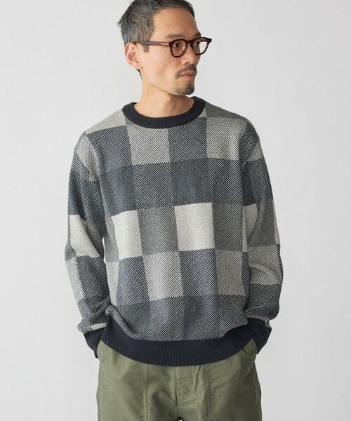 SHIPS / シップス ニット・セーター | SHIPS: 〈洗濯機可能〉チェック コットンカシミヤ クルーネック | 詳細2