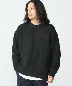 SHIPS / シップス ニット・セーター | 【WEB限定】SHIPS: ワンポイントロゴ ビッグシルエット レイヤード ニット（ニット+ロンT）