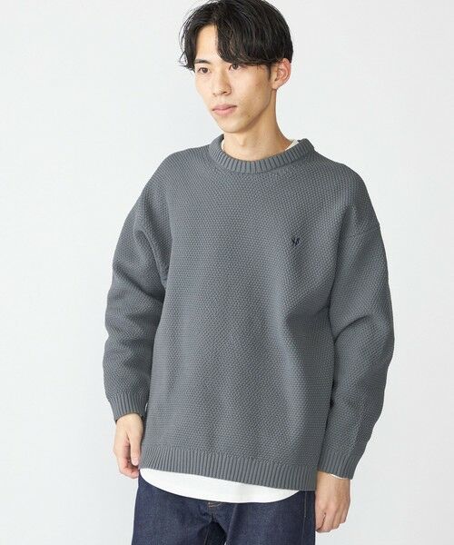 SHIPS / シップス ニット・セーター | 【WEB限定】SHIPS: ワンポイントロゴ ビッグシルエット レイヤード ニット（ニット+ロンT） | 詳細2