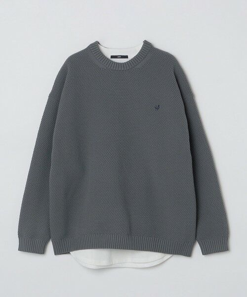 SHIPS / シップス ニット・セーター | 【WEB限定】SHIPS: ワンポイントロゴ ビッグシルエット レイヤード ニット（ニット+ロンT） | 詳細5