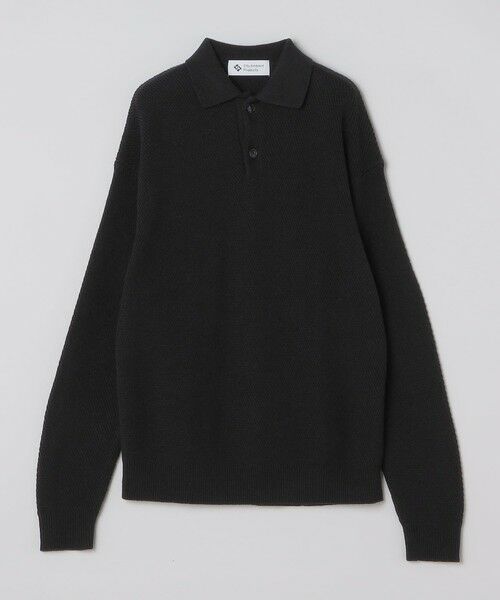 SHIPS / シップス ニット・セーター | City Ambient Products: ソフト ヤーン カルゼ ニットポロ（ブラック）