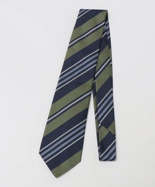 SHIPS / シップス ネクタイ | FRANCO BASSI: シルク レジメンタル ネクタイ（ダークグリーン）