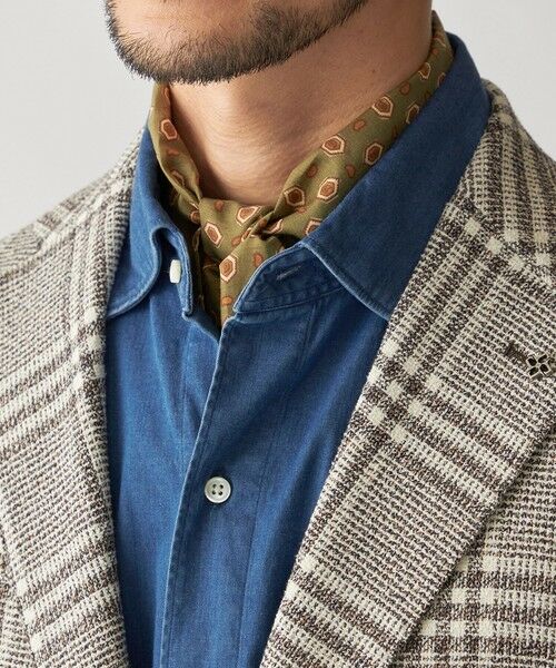 SHIPS / シップス マフラー・ショール・スヌード・ストール | Puccini: コットン シルク ペイズリー スカーフ（ライトオリーブ）