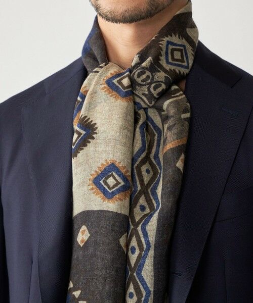 SHIPS / シップス マフラー・ショール・スヌード・ストール | SHIPS: イタリア製 ライト ウェイト トライバル ストール | 詳細8