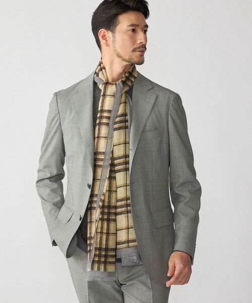 SHIPS / シップス マフラー・ショール・スヌード・ストール | SHIPS: イタリア製 ライト ウェイト オーバー チェック ストール（ナチュラル）